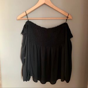 Express off the shoulder black long sleeve